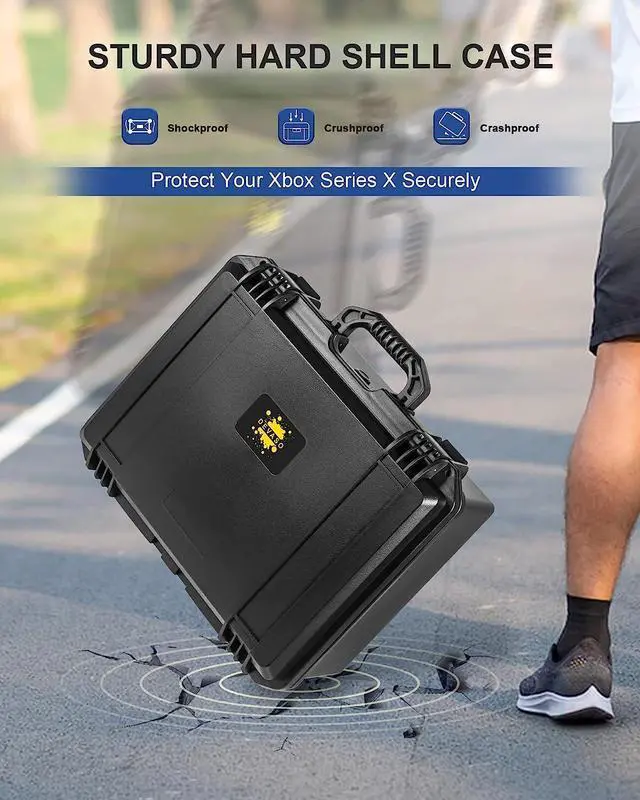 Alt view image 5 of 7 - Hard Carrying Case Compatible with Xbox Series X, Professional Deluxe Waterproof Case Soft Lining Hard Case for Xbox Series X Console, Controllers, Headset and Other Accessories