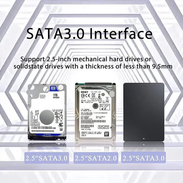 Alt view image 2 of 7 - SATA 2nd SSD HDD Hard Drive Caddy Adapter Tray Enclosures, Universal 12.7mm 2.5'' SATA-III Laptop Hard Disk Holder for CD/DVD-ROM Optical SuperDrive Tray Drive Slot Aluminum Case
