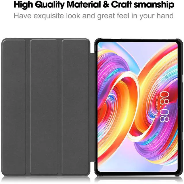 Alt view image 7 of 7 - Case for TECLAST T50 11 inch , Tri fold Slim Lightweight Hard Shell Smart Protective Cover with Multi-Angle Stand, Universal Stylus Pen Dark Green