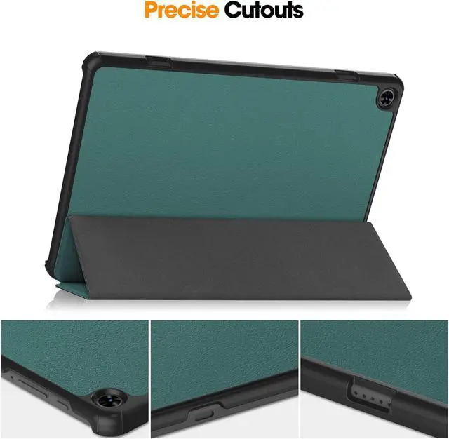 Alt view image 3 of 7 - Case for TECLAST T50 11 inch , Tri fold Slim Lightweight Hard Shell Smart Protective Cover with Multi-Angle Stand, Universal Stylus Pen Dark Green