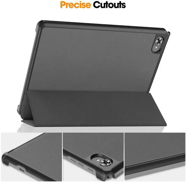 Alt view image 5 of 7 - Case for Teclast M40 Plus 10.1 inch / P30S 10.1 inch / P40HD 10.1 inch, Tri fold Slim Lightweight Hard Shell Smart Protective Cover with Multi-Angle Stand, Universal Stylus Pen Gray