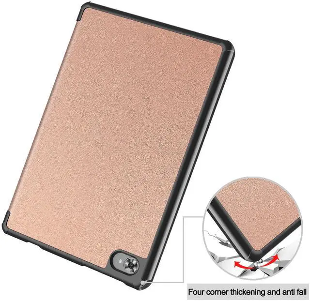 Alt view image 7 of 7 - Case for Teclast M40 Plus 10.1 inch / P30S 10.1 inch / P40HD 10.1 inch, Tri fold Slim Lightweight Hard Shell Smart Protective Cover with Multi-Angle Stand, Universal Stylus Pen Rose Gold