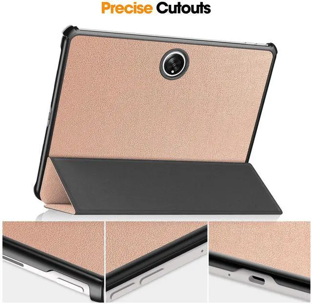 Alt view image 5 of 7 - Case for Oppo OnePlus Pad / Oppo Pad 2 11.61 inch 2023, Tri fold Slim Lightweight Hard Shell Smart Protective Cover with Multi-Angle Stand, Universal Stylus Pen Rose Gold