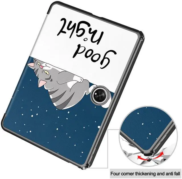 Alt view image 6 of 7 - Case for Oppo OnePlus Pad / Oppo Pad 2 11.61 inch 2023, Tri fold Slim Lightweight Hard Shell Smart Protective Cover with Multi-Angle Stand, Universal Stylus Pen Lazy Cat