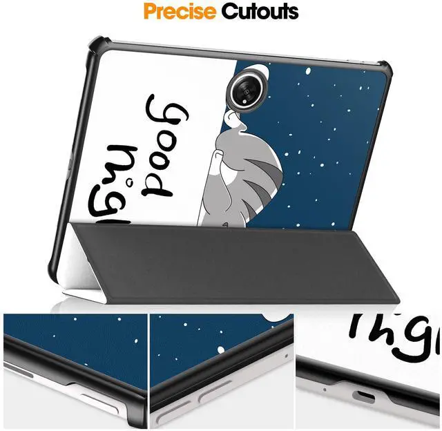 Alt view image 5 of 7 - Case for Oppo OnePlus Pad / Oppo Pad 2 11.61 inch 2023, Tri fold Slim Lightweight Hard Shell Smart Protective Cover with Multi-Angle Stand, Universal Stylus Pen Lazy Cat