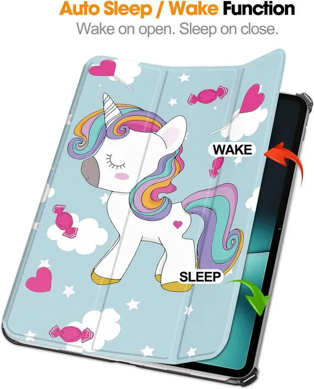 Alt view image 2 of 7 - Case for Oppo OnePlus Pad / Oppo Pad 2 11.61 inch 2023, Tri fold Slim Lightweight Hard Shell Smart Protective Cover with Multi-Angle Stand, Universal Stylus Pen Blue/White