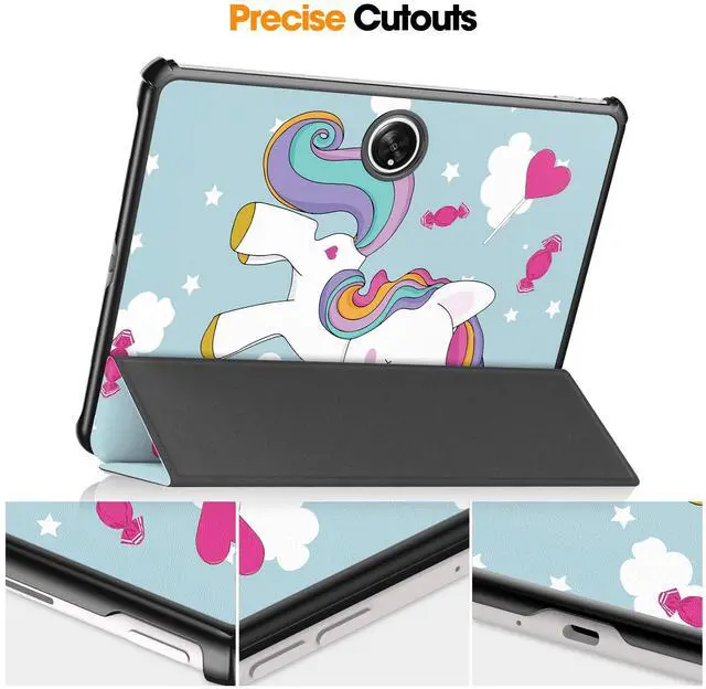 Alt view image 5 of 7 - Case for Oppo OnePlus Pad / Oppo Pad 2 11.61 inch 2023, Tri fold Slim Lightweight Hard Shell Smart Protective Cover with Multi-Angle Stand, Universal Stylus Pen Blue/White