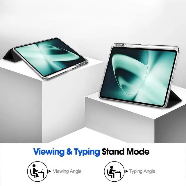 Alt view image 3 of 7 - Protective Case for Oppo OnePlus Pad 11.61 inch / Oppo Pad 2 11.61 inch 2023 with S Pen Holder, Transparent Hard Shell Back Trifold Smart Stand Cover with universal stylus Pen