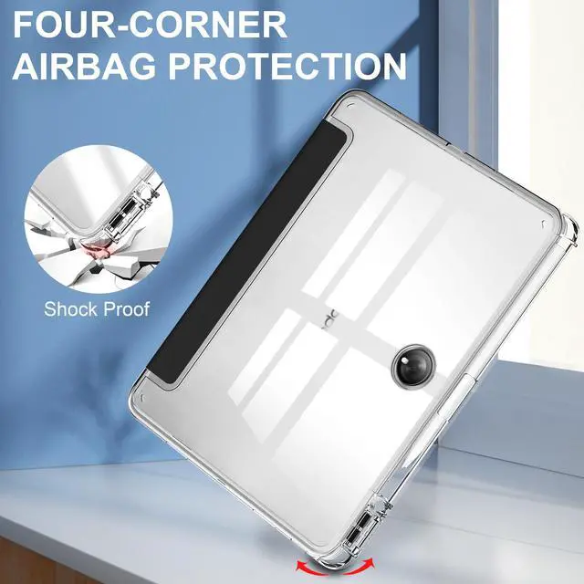 Alt view image 5 of 7 - Protective Case for Oppo OnePlus Pad 11.61 inch / Oppo Pad 2 11.61 inch 2023 with S Pen Holder, Transparent Hard Shell Back Trifold Smart Stand Cover with universal stylus Pen