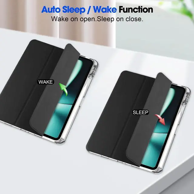 Alt view image 2 of 7 - Protective Case for Oppo OnePlus Pad 11.61 inch / Oppo Pad 2 11.61 inch 2023 with S Pen Holder, Transparent Hard Shell Back Trifold Smart Stand Cover with universal stylus Pen
