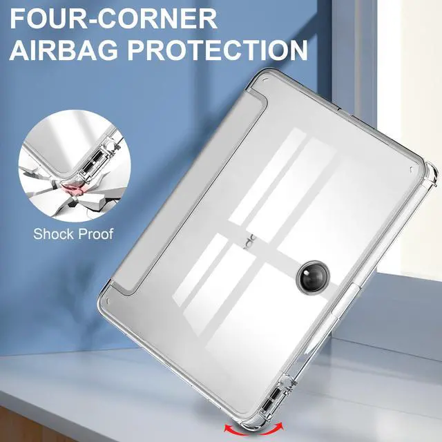 Alt view image 6 of 7 - Protective Case for Oppo OnePlus Pad 11.61 inch / Oppo Pad 2 11.61 inch 2023 with S Pen Holder, Transparent Hard Shell Back Trifold Smart Stand Cover with universal stylus Pen Silver