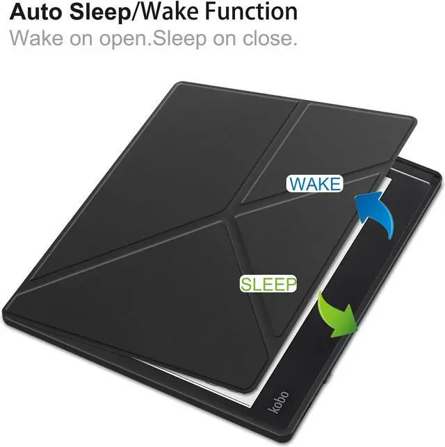 Alt view image 2 of 7 - Slim Case for Kobo Elipsa 2E 10.3 inch 2023 - Premium Leather Case Protective Smart Folio Shell Cover with Pen Holder, Auto Wake/Sleep, Multi-Viewing Angles, Stylus Pen
