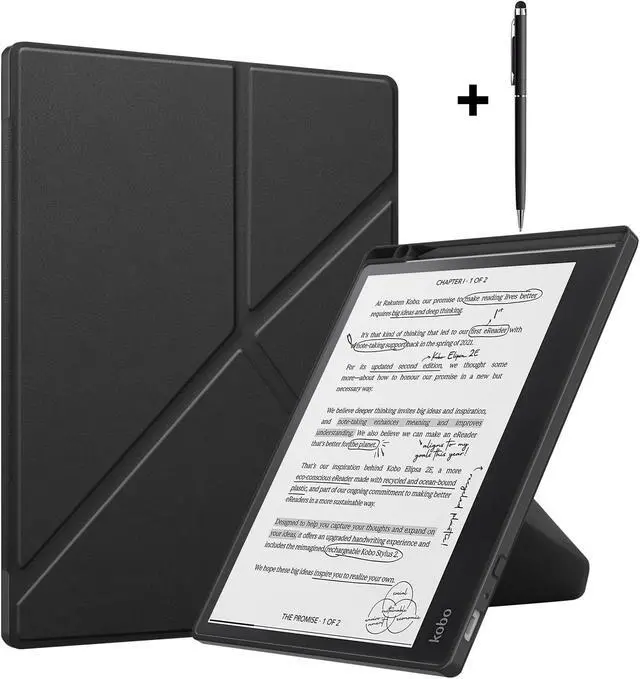 Main image of Slim Case for Kobo Elipsa 2E 10.3 inch 2023 - Premium Leather Case Protective Smart Folio Shell Cover with Pen Holder, Auto Wake/Sleep, Multi-Viewing Angles, Stylus Pen
