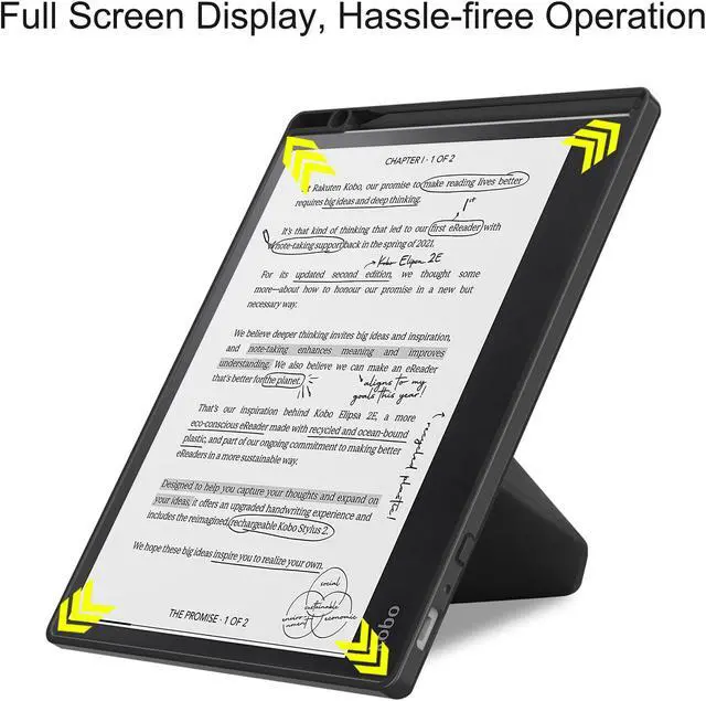 Alt view image 3 of 7 - Slim Case for Kobo Elipsa 2E 10.3 inch 2023 - Premium Leather Case Protective Smart Folio Shell Cover with Pen Holder, Auto Wake/Sleep, Multi-Viewing Angles, Stylus Pen