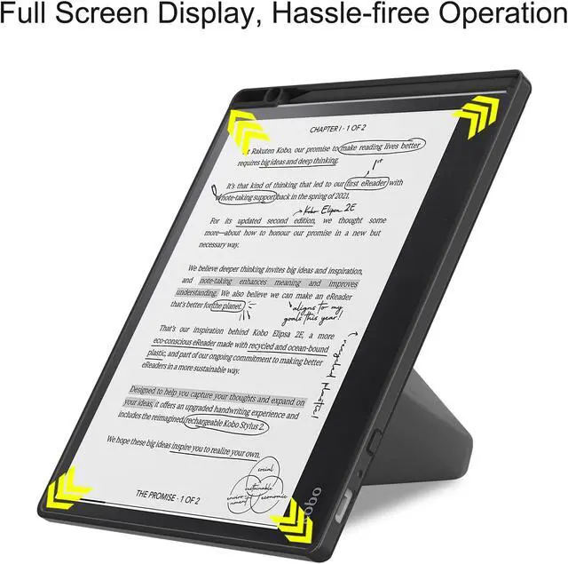 Alt view image 3 of 6 - Slim Case for Kobo Elipsa 2E 10.3 inch 2023 - Premium Leather Case Protective Smart Folio Shell Cover with Pen Holder, Auto Wake/Sleep, Multi-Viewing Angles, Stylus Pen