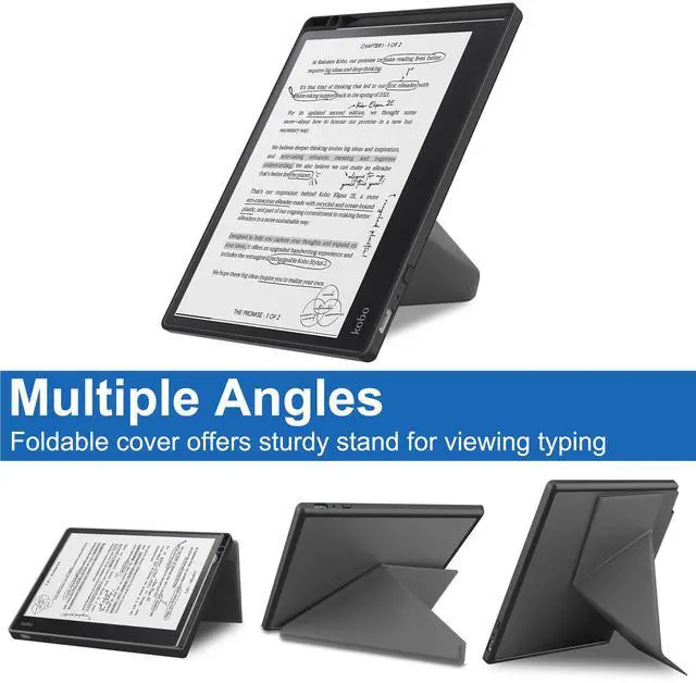 Alt view image 4 of 6 - Slim Case for Kobo Elipsa 2E 10.3 inch 2023 - Premium Leather Case Protective Smart Folio Shell Cover with Pen Holder, Auto Wake/Sleep, Multi-Viewing Angles, Stylus Pen