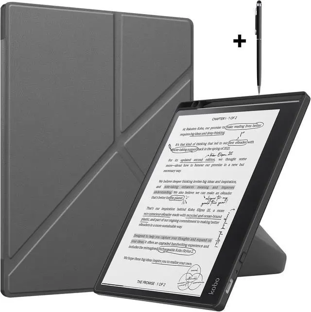 Main image of Slim Case for Kobo Elipsa 2E 10.3 inch 2023 - Premium Leather Case Protective Smart Folio Shell Cover with Pen Holder, Auto Wake/Sleep, Multi-Viewing Angles, Stylus Pen