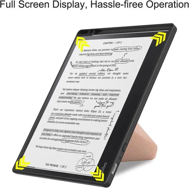 Alt view image 3 of 6 - Slim Case for Kobo Elipsa 2E 10.3 inch 2023 - Premium Leather Case Protective Smart Folio Shell Cover with Pen Holder, Auto Wake/Sleep, Multi-Viewing Angles, Stylus Pen
