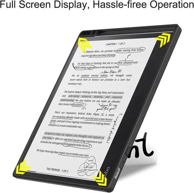 Alt view image 3 of 7 - Slim Case for Kobo Elipsa 2E 10.3 inch 2023 - Premium Leather Case Protective Smart Folio Shell Cover with Pen Holder, Auto Wake/Sleep, Multi-Viewing Angles, Stylus Pen