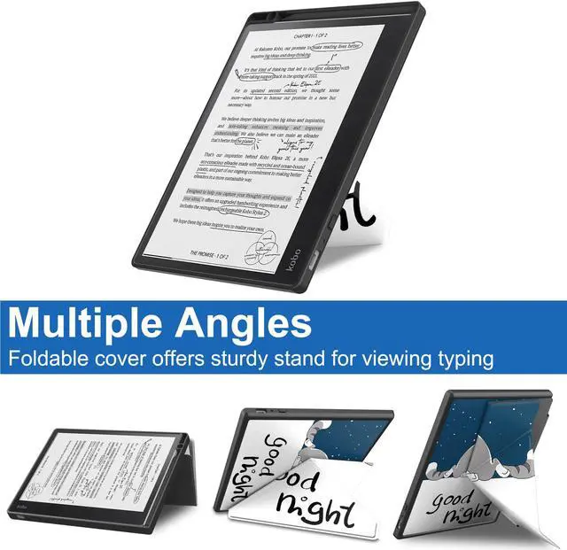 Alt view image 4 of 7 - Slim Case for Kobo Elipsa 2E 10.3 inch 2023 - Premium Leather Case Protective Smart Folio Shell Cover with Pen Holder, Auto Wake/Sleep, Multi-Viewing Angles, Stylus Pen