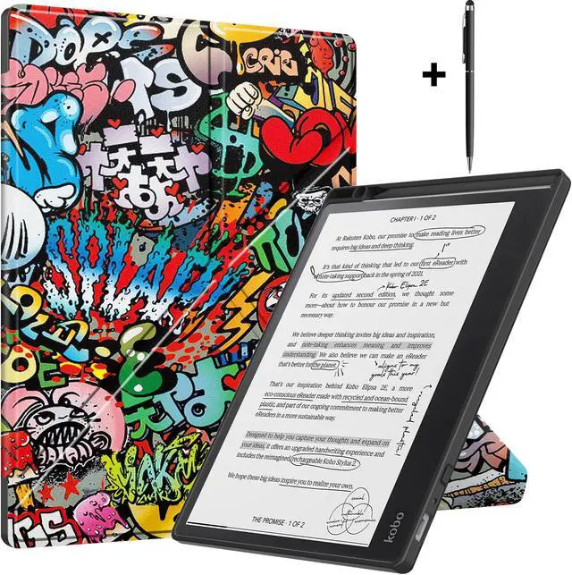 Main image of Slim Case for Kobo Elipsa 2E 10.3 inch 2023 - Premium Leather Case Protective Smart Folio Shell Cover with Pen Holder, Auto Wake/Sleep, Multi-Viewing Angles, Stylus Pen