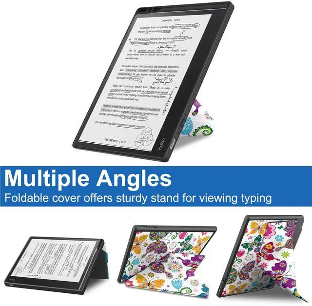 Alt view image 4 of 7 - Slim Case for Kobo Elipsa 2E 10.3 inch 2023 - Premium Leather Case Protective Smart Folio Shell Cover with Pen Holder, Auto Wake/Sleep, Multi-Viewing Angles, Stylus Pen