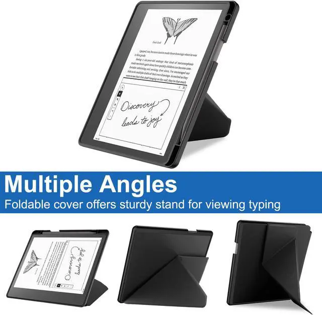 Alt view image 2 of 7 - Slim Case for Kindle Scribe 10.2 inch 2022 Released - Premium Leather Case Protective Smart Folio Shell Cover with Pen Holder, Auto Wake/Sleep, Multi-Viewing Angles, Stylus Pen