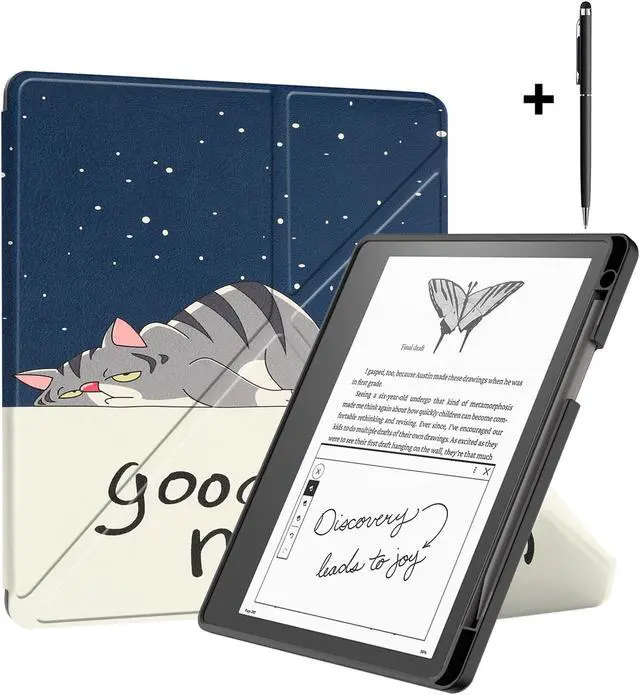 Main image of Slim Case for Kindle Scribe 10.2 inch 2022 Released - Premium Leather Case Protective Smart Folio Shell Cover with Pen Holder, Auto Wake/Sleep, Multi-Viewing Angles, Stylus Pen Lazy Cat