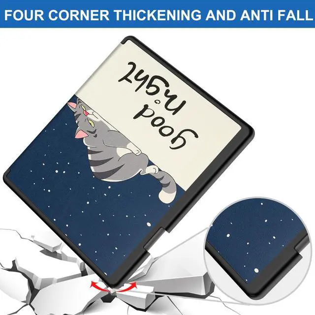 Alt view image 3 of 7 - Slim Case for Kindle Scribe 10.2 inch 2022 Released - Premium Leather Case Protective Smart Folio Shell Cover with Pen Holder, Auto Wake/Sleep, Multi-Viewing Angles, Stylus Pen Lazy Cat