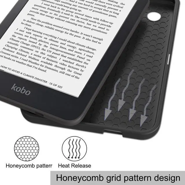 Alt view image 5 of 7 - Case for 6 inch Kobo Clara 2E / Tolino Shine 4, 2022 Released, Ultra Slim Lightweight Folio Premium PU Leather Protective Cover with Auto Sleep/Wake Function, 2 in 1 Stylus Pen Dark Green