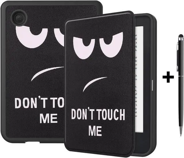 Main image of Case for 6 inch Kobo Clara 2E / Tolino Shine 4, 2022 Released, Ultra Slim Lightweight Folio Premium PU Leather Protective Cover with Auto Sleep/Wake Function, 2 in 1 Stylus Pen Black/White