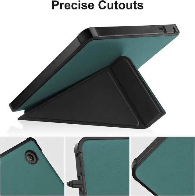 Alt view image 3 of 7 - Slim Case for Kobo Sage 2021 Release - Soft TPU Protective Back Cover with Auto Wake/Sleep for 8 inch Kobo Sage eReader Dark Green