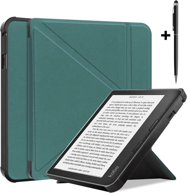 Main image of Slim Case for Kobo Sage 2021 Release - Soft TPU Protective Back Cover with Auto Wake/Sleep for 8 inch Kobo Sage eReader Dark Green