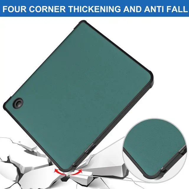 Alt view image 4 of 7 - Slim Case for Kobo Sage 2021 Release - Soft TPU Protective Back Cover with Auto Wake/Sleep for 8 inch Kobo Sage eReader Dark Green