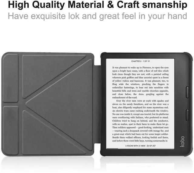 Alt view image 6 of 7 - Slim Case for Kobo Sage 2021 Release - Soft TPU Protective Back Cover with Auto Wake/Sleep for 8 inch Kobo Sage eReader Rose Gold