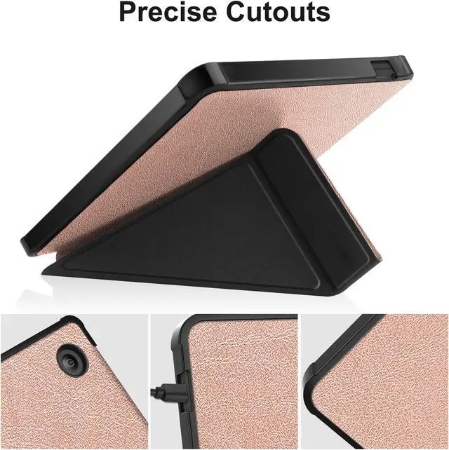 Alt view image 3 of 7 - Slim Case for Kobo Libra 2 2021 Released - Soft TPU Protective Back Cover with Auto Wake/Sleep for 7 inch Kobo Libra 2 eReader Rose Gold