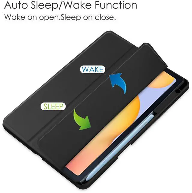 Alt view image 4 of 7 - Slim Case for Samsung Galaxy Tab S6 Lite 10.4 Inch 2022 2020 Model SM-P610/P613/P615/P619 with S Pen Holder, Stylus Pen, Shockproof Cover with Clear Transparent Back Shell