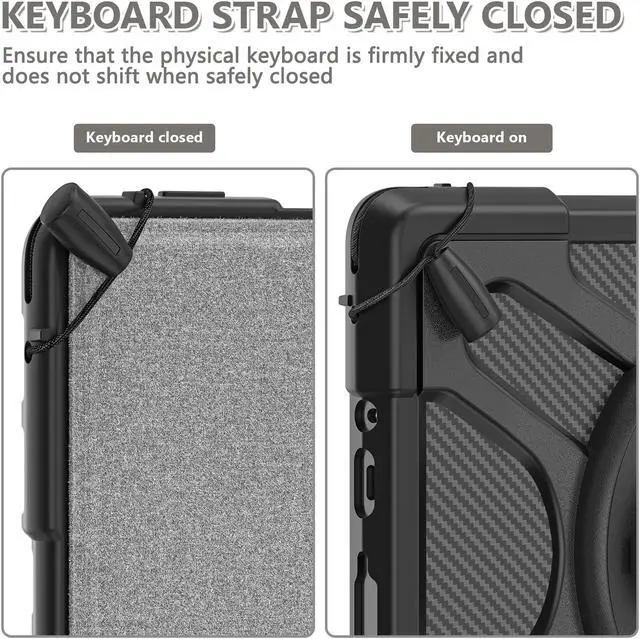 Alt view image 4 of 7 - Case For Microsoft Surface Go 3 2021 / Surface Go 2 2020 / Surface Go 2018, Heavy Duty Shockproof Cover with Kickstand, Hand Strap, 2 in 1 Pen Holder, Stylus Pen, Compatible with Type Cover Keyboard