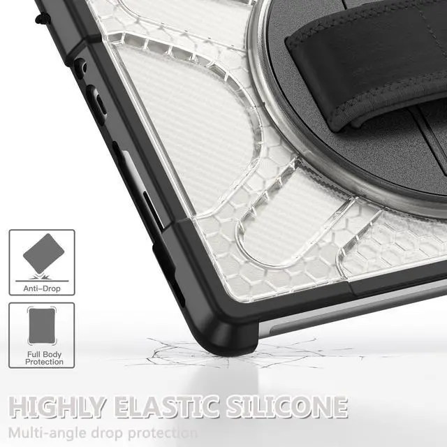 Alt view image 6 of 7 - Case For Microsoft Surface Go 3 2021 / Surface Go 2 2020 / Surface Go 2018, Heavy Duty Shockproof Cover with Kickstand, Hand Strap, 2 in 1 Pen Holder, Stylus Pen, Compatible with Type Cover Keyboard