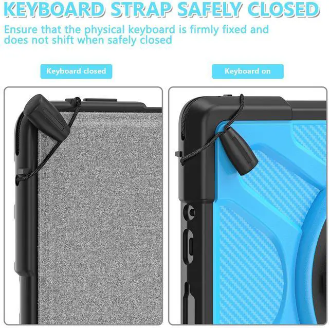 Alt view image 7 of 7 - Case For Microsoft Surface Go 3 2021 / Surface Go 2 2020 / Surface Go 2018, Heavy Duty Shockproof Cover with Kickstand, Hand Strap, 2 in 1 Pen Holder, Stylus Pen, Compatible with Type Cover Keyboard