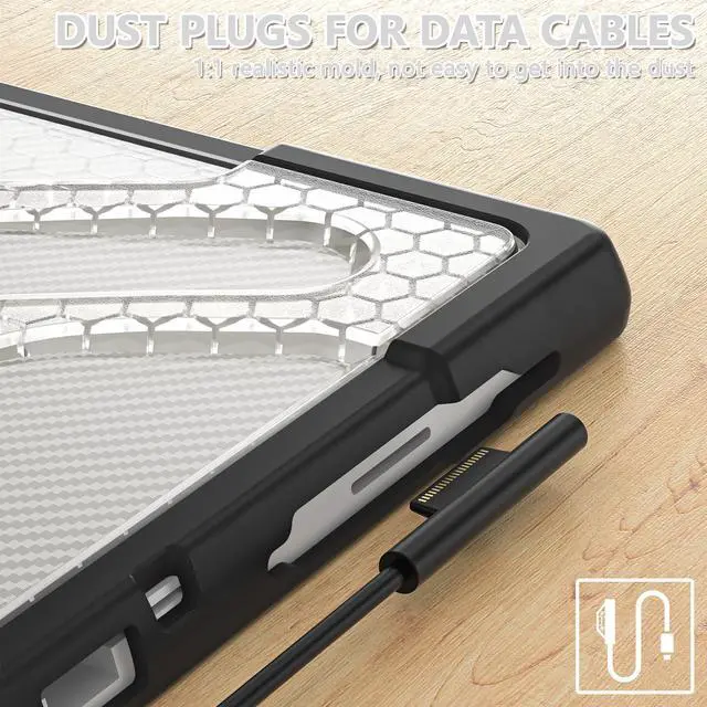 Alt view image 3 of 7 - Case For Surface Pro 7 Plus / Surface Pro 7 / Surface Pro 6 / Surface Pro 5 / Surface Pro 4 12.3 inch, Heavy Duty Shockproof Cover with Kickstand and Hand Strap, Pen Holder, 2 in 1 Stylus Pen