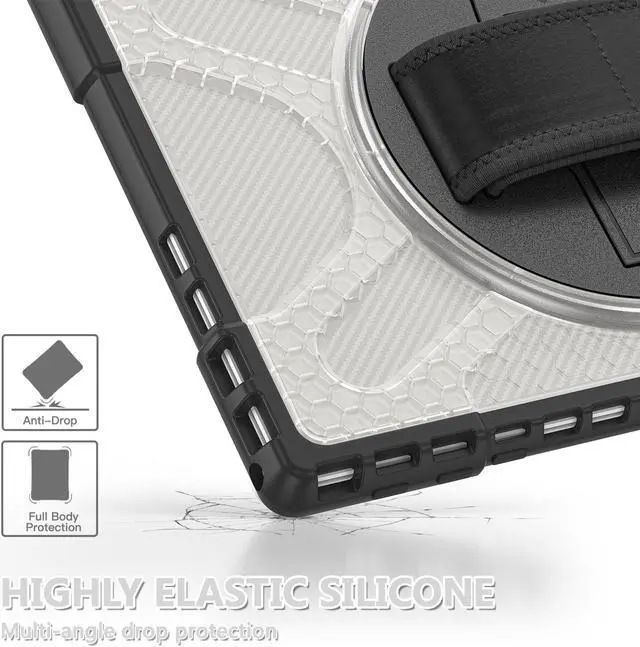 Alt view image 6 of 7 - Case For Surface Pro 7 Plus / Surface Pro 7 / Surface Pro 6 / Surface Pro 5 / Surface Pro 4 12.3 inch, Heavy Duty Shockproof Cover with Kickstand and Hand Strap, Pen Holder, 2 in 1 Stylus Pen