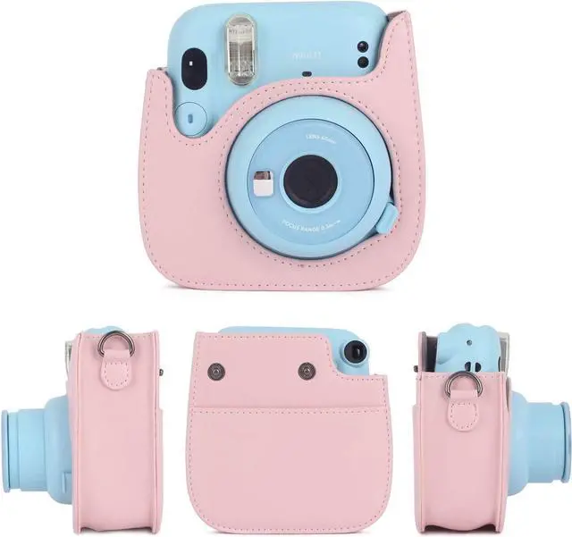 Alt view image 2 of 7 - Instant Camera Accessories Compatible with Instax Mini 11 Instant Film Camera Include Case/Album/Wall Hang Frames/Film Frames/Border Stickers/Corner Stickers Pink Stripe