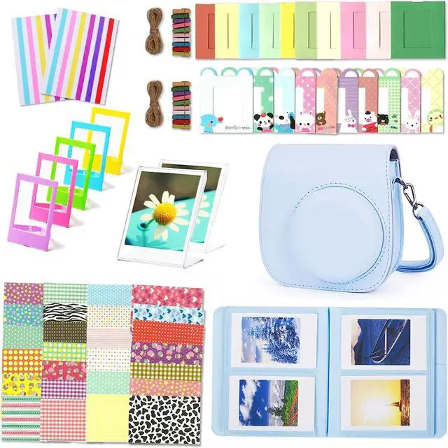 Main image of Instant Mini 12 Camera Accessories Compatible with Fujifilm Instax Mini 12 Camera Include Case/Album/Wall Hang Frames/Film Frames/Border Stickers/Corner Stickers Blue