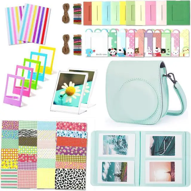 Main image of Instant Mini 12 Camera Accessories Compatible with Fujifilm Instax Mini 12 Camera Include Case/Album/Wall Hang Frames/Film Frames/Border Stickers/Corner Stickers Green