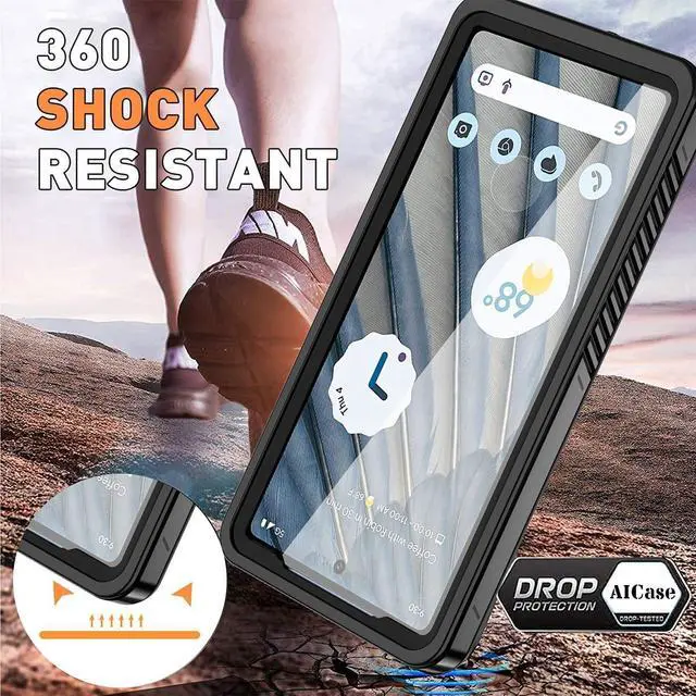 Alt view image 6 of 7 - for Google Pixel 7A Case Waterproof, Clear Water Proof Shockproof Dustproof Snowproof Full Body Rugged Transparent Built-in Screen Protector Underwater Phone Case for Google Pixel 7A