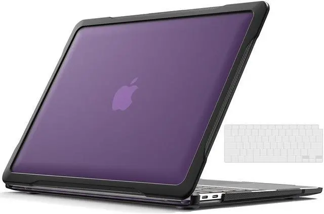 Main image of Compatible with MacBook Air 13 inch Case 2022, 2021-2018 Release A2337 M1 A2179 A1932 Retina Display Touch ID, Heavy Duty Rugged Hard Shell Shockproof Cover with Keyboard Skin Blue Purple