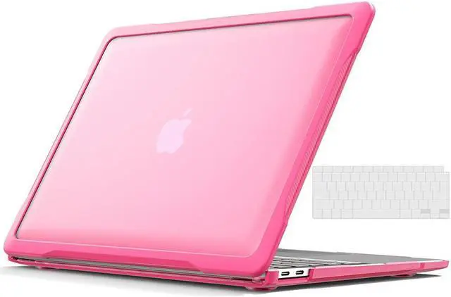 Main image of Compatible with MacBook Air 13 inch Case 2022, 2021-2018 Release A2337 M1 A2179 A1932 Retina Display Touch ID, Heavy Duty Rugged Hard Shell Shockproof Cover with Keyboard Skin Blue Rose Red