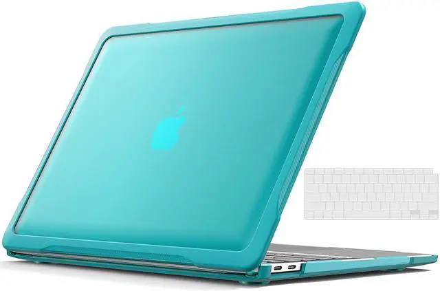 Main image of Compatible with MacBook Air 13 inch Case 2022, 2021-2018 Release A2337 M1 A2179 A1932 Retina Display Touch ID, Heavy Duty Rugged Hard Shell Shockproof Cover with Keyboard Skin Blue Blue