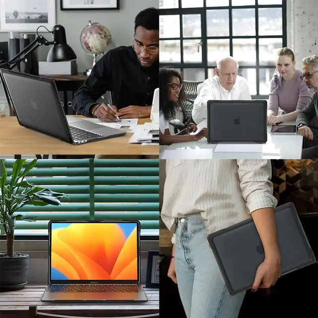 Alt view image 7 of 7 - Compatible with MacBook Air 13 inch Case 2022, 2021-2018 Release A2337 M1 A2179 A1932 Retina Display Touch ID, Heavy Duty Rugged Hard Shell Shockproof Cover with Keyboard Skin Blue